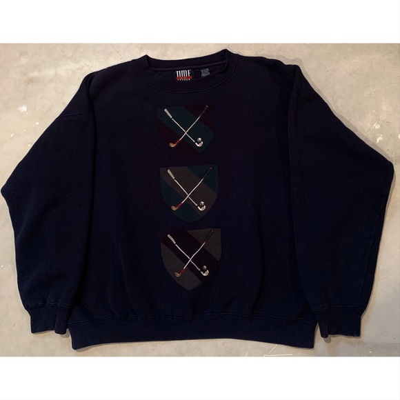 Embroidered Golf Crest Pullover Crewneck | Men’s L - Picture 1 of 3